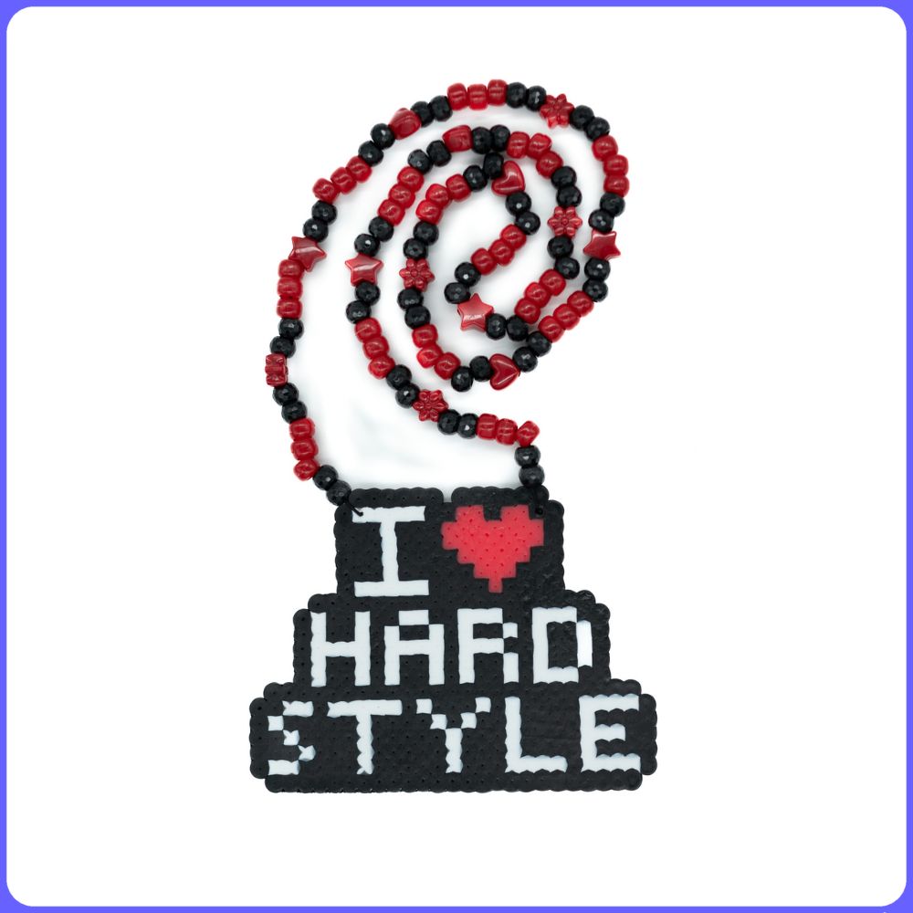 I Love Hardstyle Perler Necklace (Small)