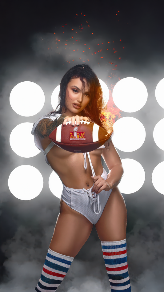 White Varsity Babe Football Player Costume for rave looks