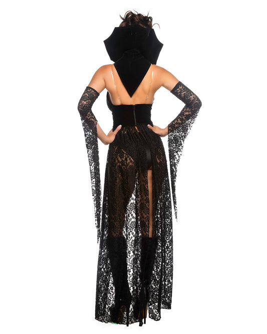 Black/Burgundy 4pc Dark Romance Vampiress in velvet for rave looks