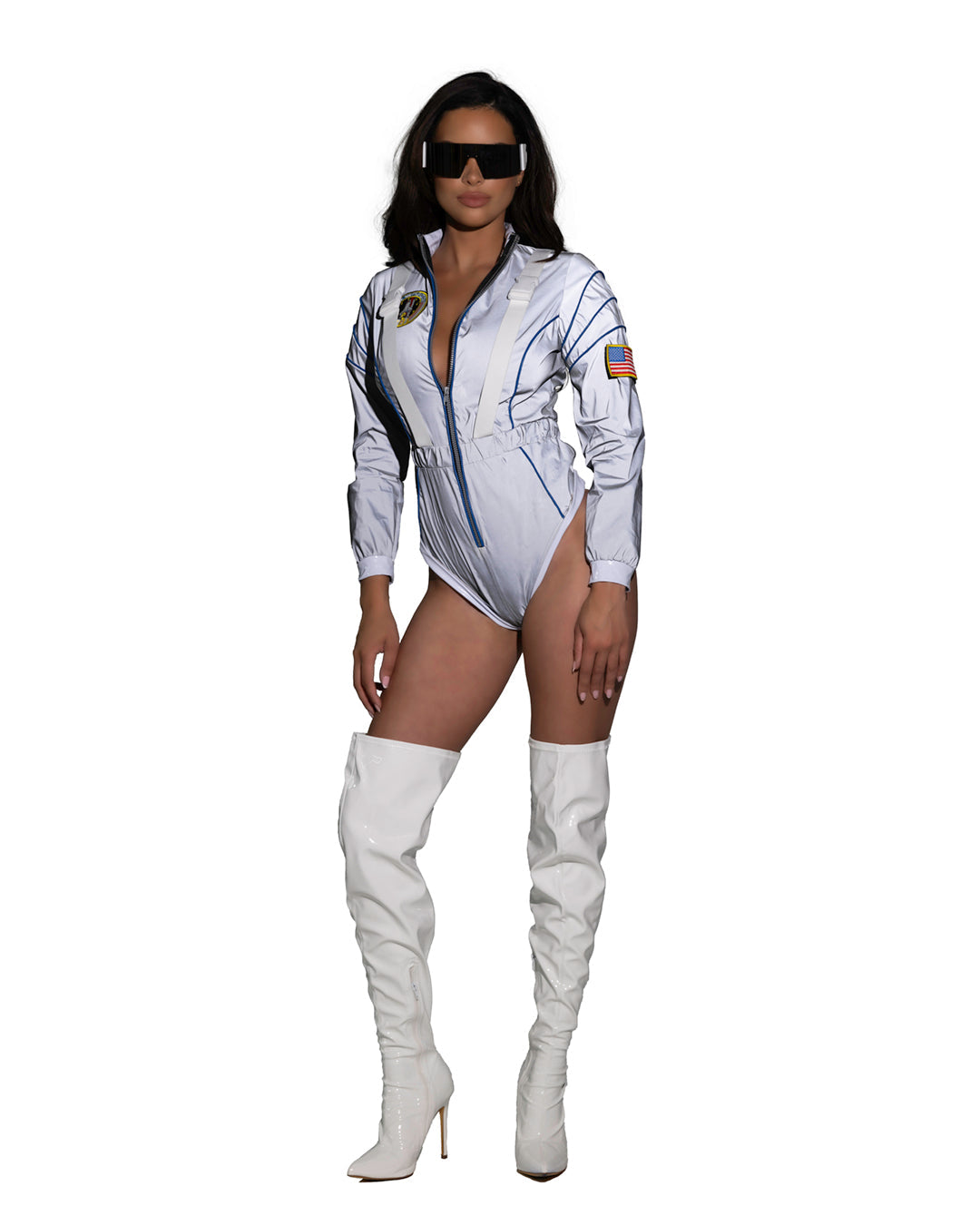 Silver 1pc Alluring Astronaut in reflective for rave looks