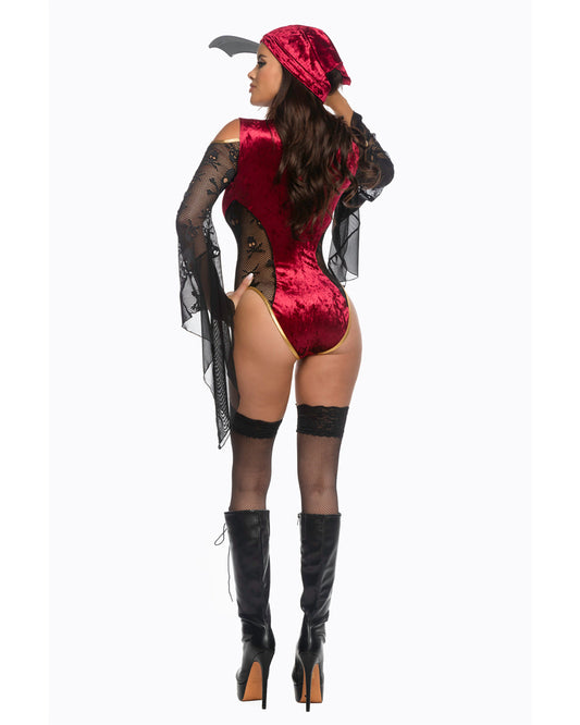 Black/Burgundy 3pc Treasure Chest Tease for rave looks