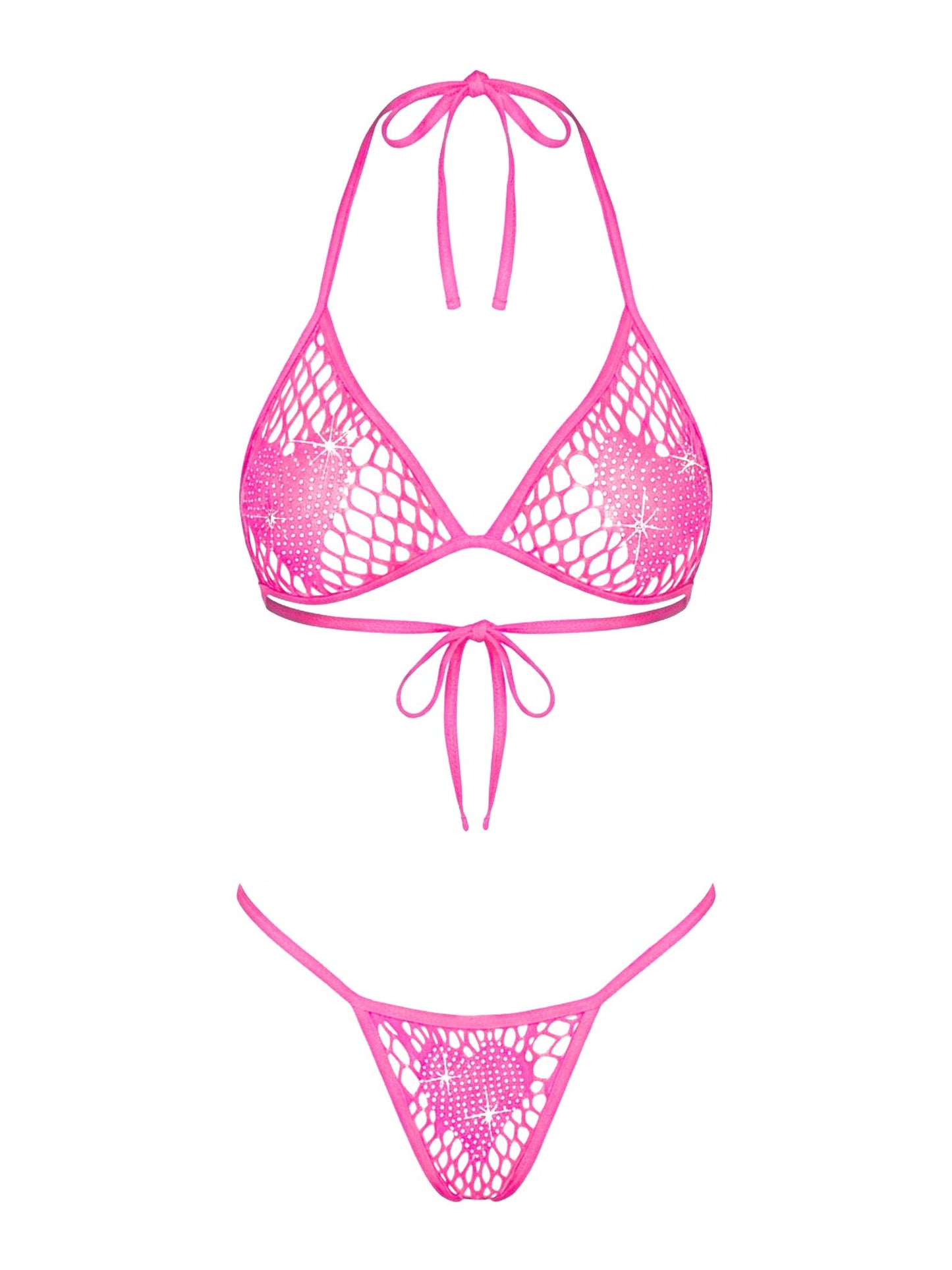 All Heart Fishnet Bikini Set