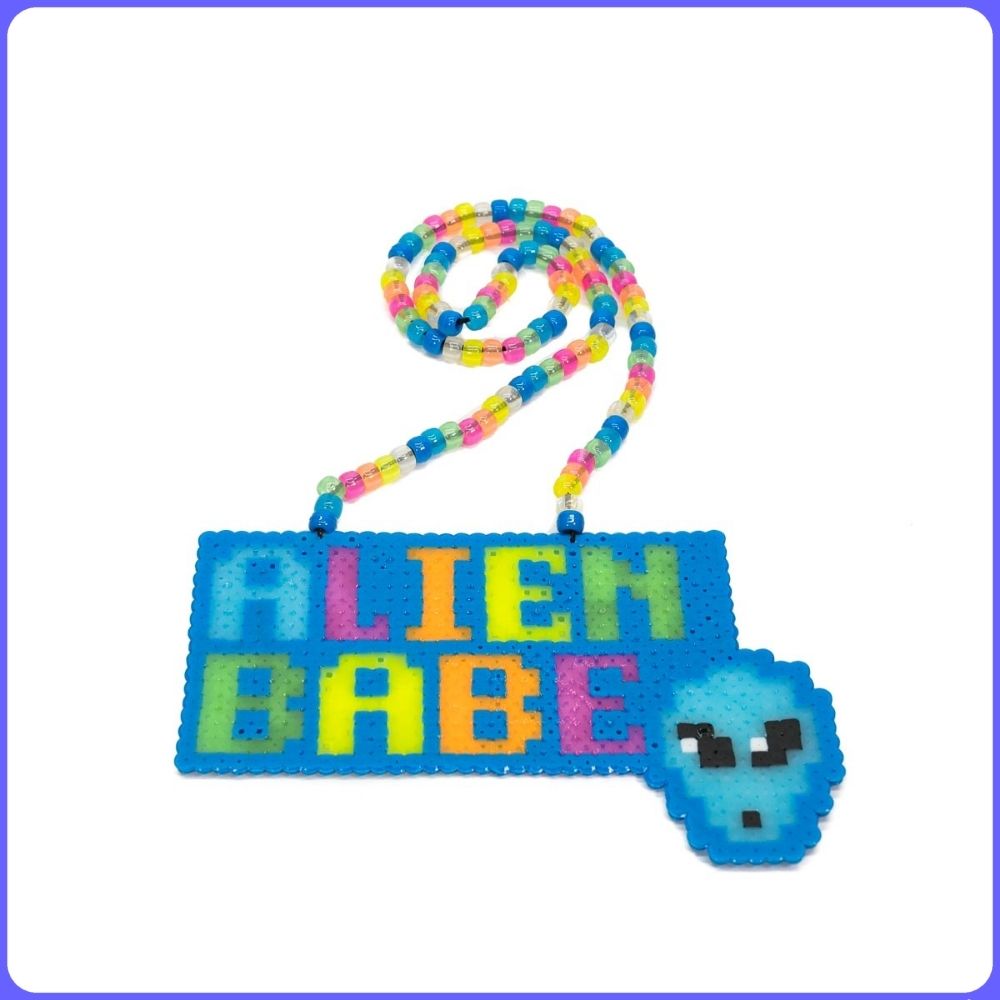 Alien Babe Perler Necklace (Medium)