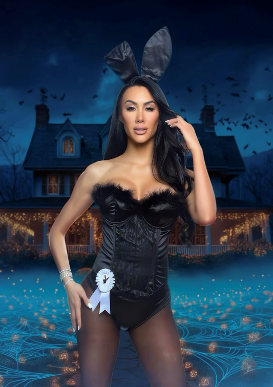 Black 5PC Legal Playboy Bunny in lace for rave looks