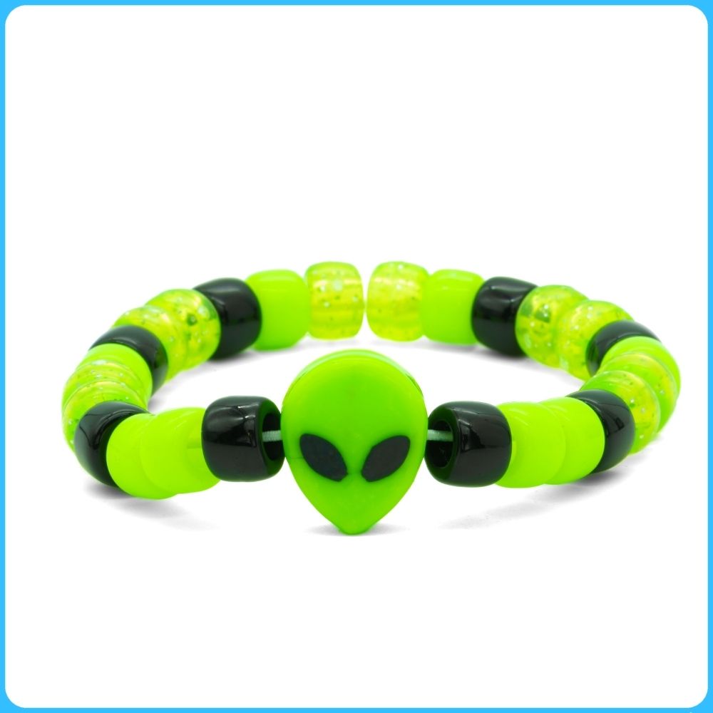 Green Alien Kandi Bracelet