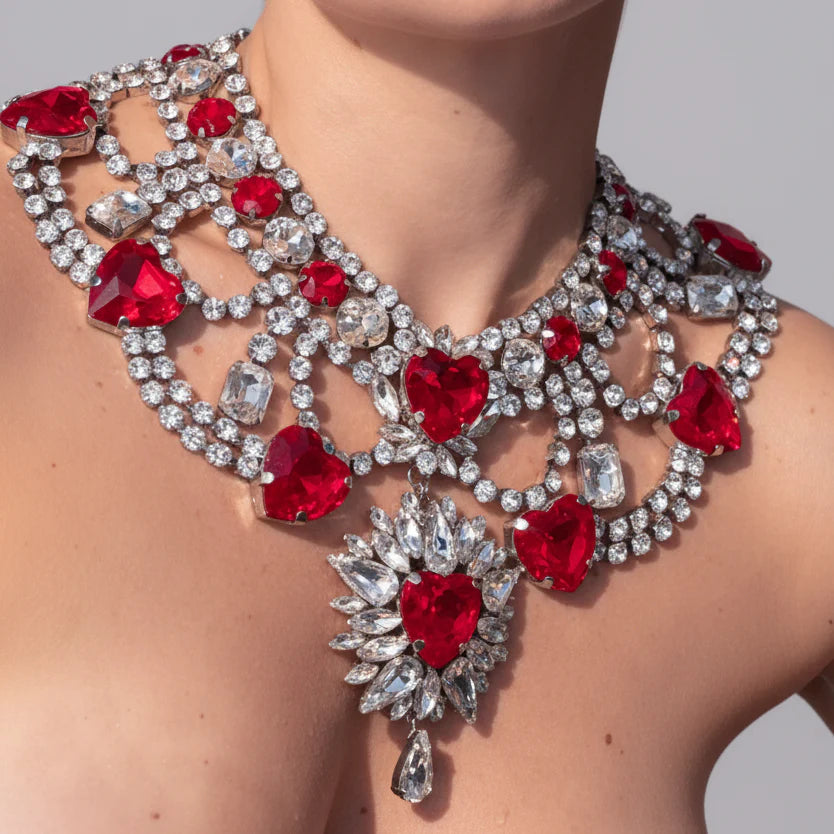 Crystal Rhinestone AB & Necklace & Pasties Set