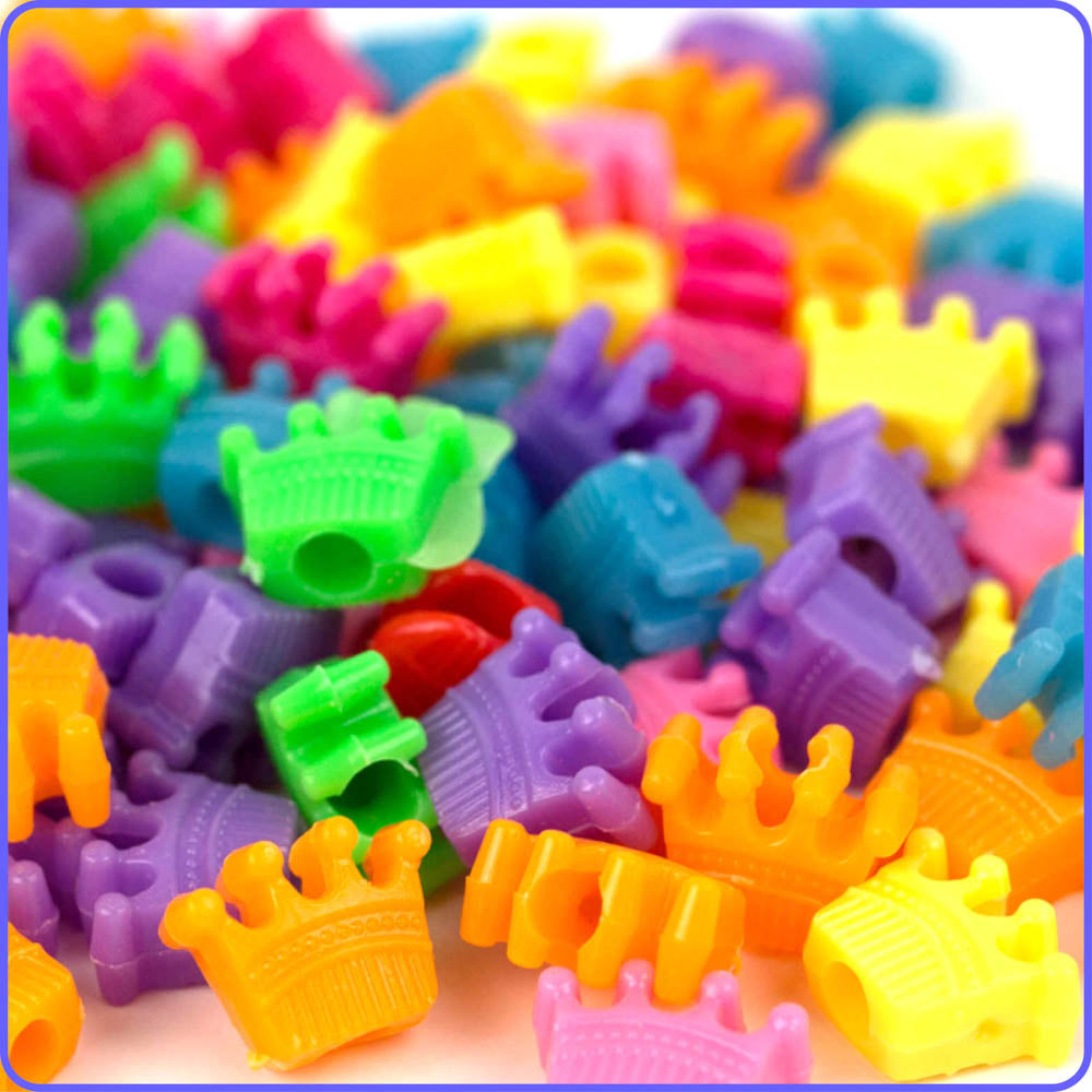 Multicolor King Crown Beads (75 Pack)
