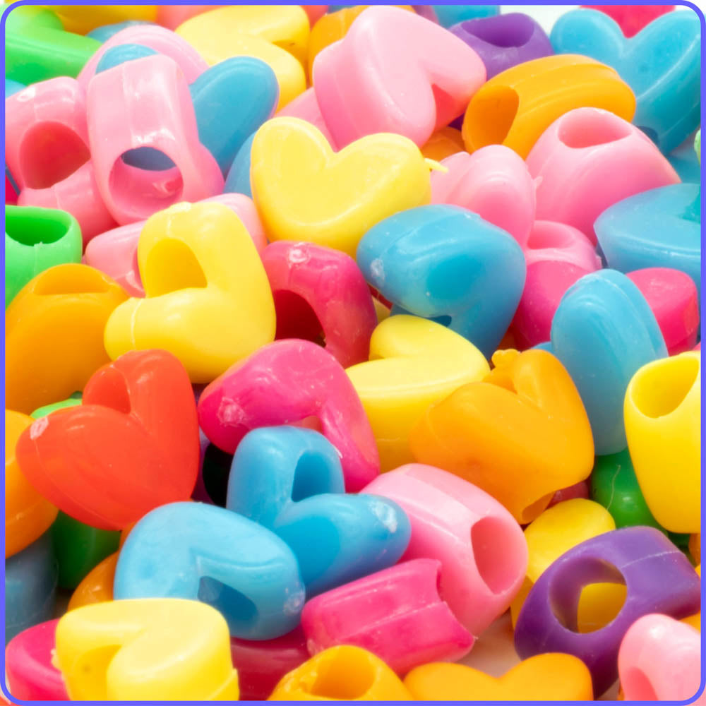 Multicolor Heart Beads (150 Pack)