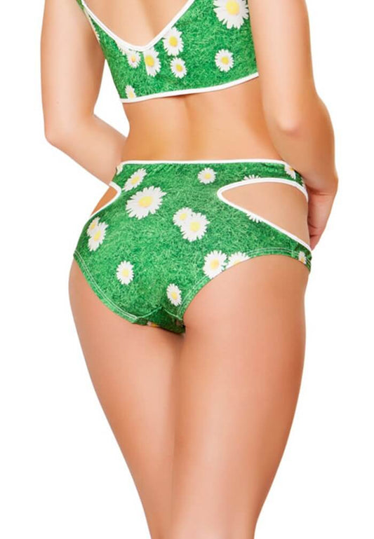 Daisy Cutout High Waist Shorts