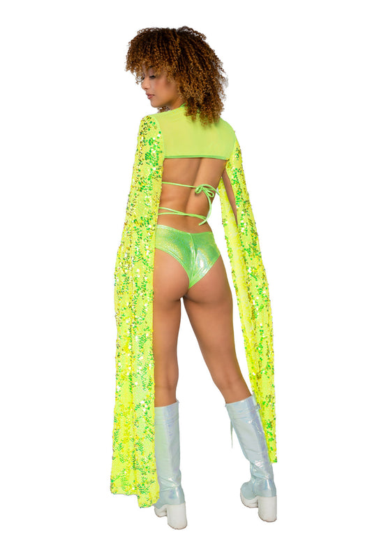Lavender Sequin Drop Sleeve Shrug in sequin for rave looks