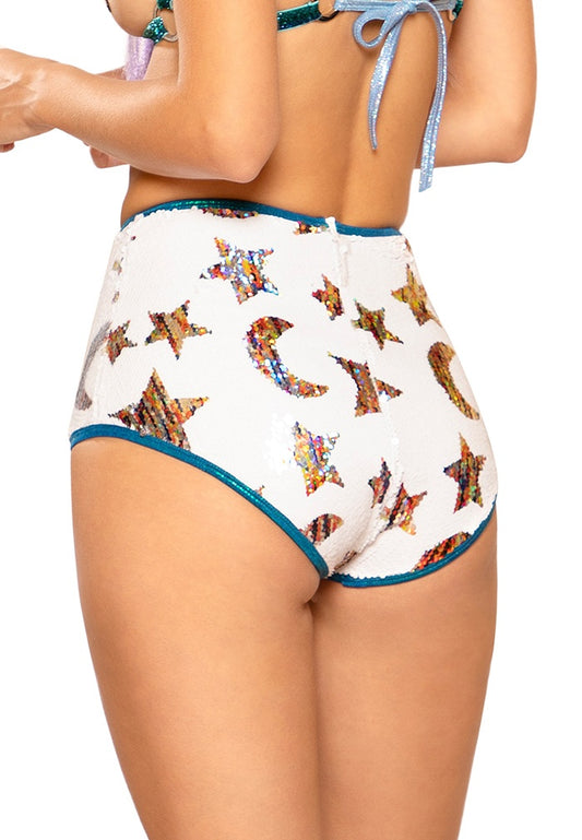 Moon And Star Sequin Shorts