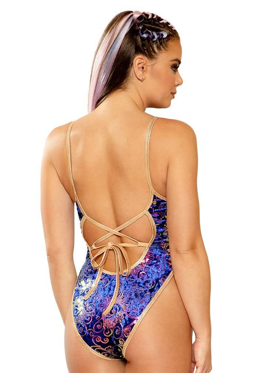 Royal Prism Sequin Embroidered Bodysuit