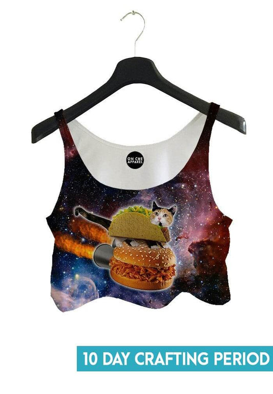 Super Taco Cat Crop Top - raveready