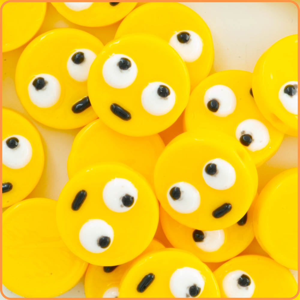 Rolling Eyes Emoji Kandi Bead