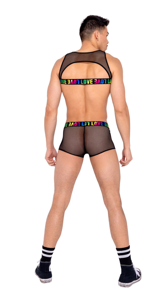 6161 - Mens Pride Two-Tone Fishnet Trunks