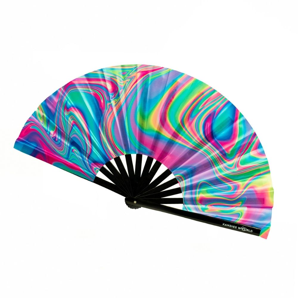 Trippy Pastel Hand Fan