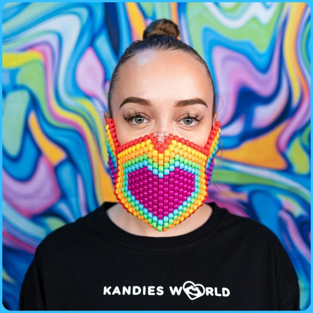 Rainbow Love Kandi Mask (Shield)
