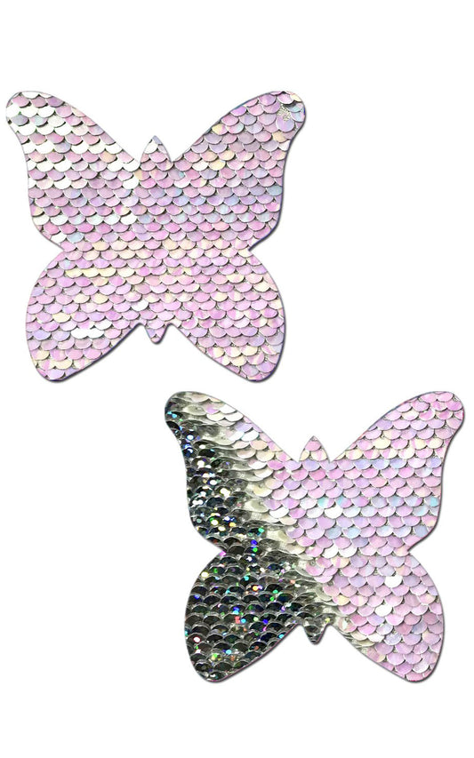 Pastease: J. Valentine Pearl to Silver Flip Sequin Pasties