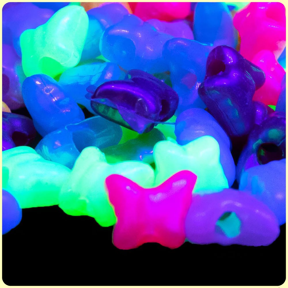 UV Fluorescent Butterfly Beads (150 Pack)
