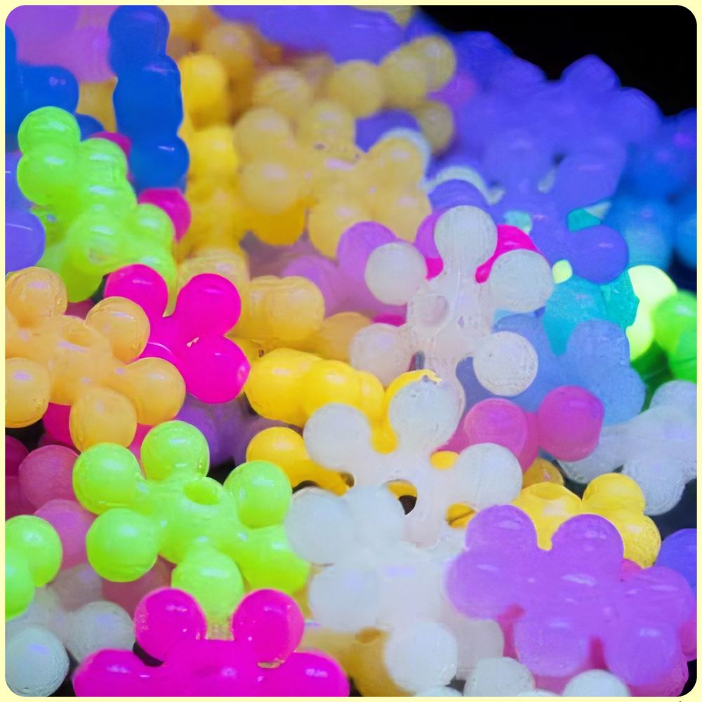 UV Fluorescent Daisy Flower Beads (6mm, 150 Pack)