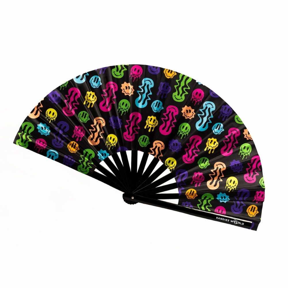 Drippy Smiley Hand Fan