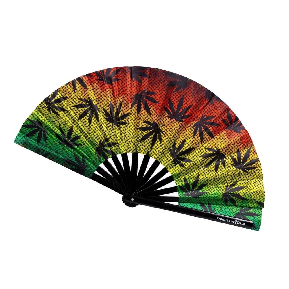 Rasta Weed Hand Fan