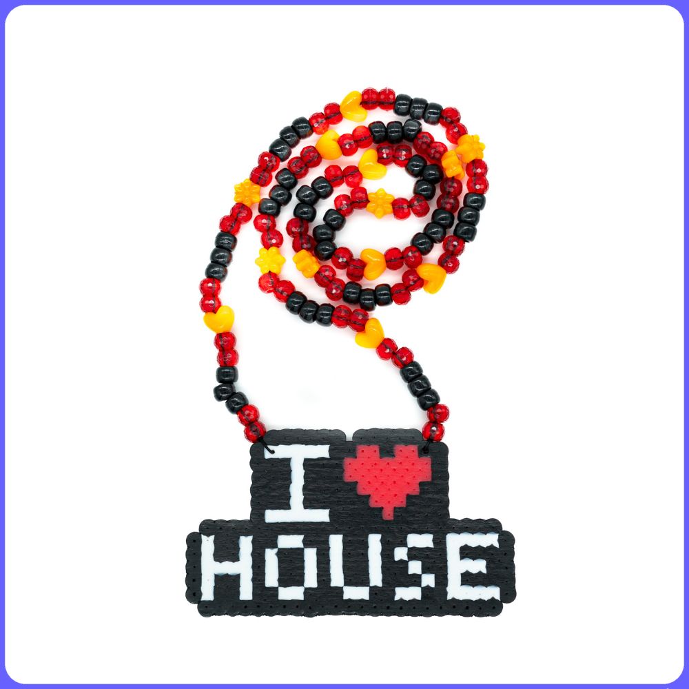 I Love House Perler Necklace (Small)