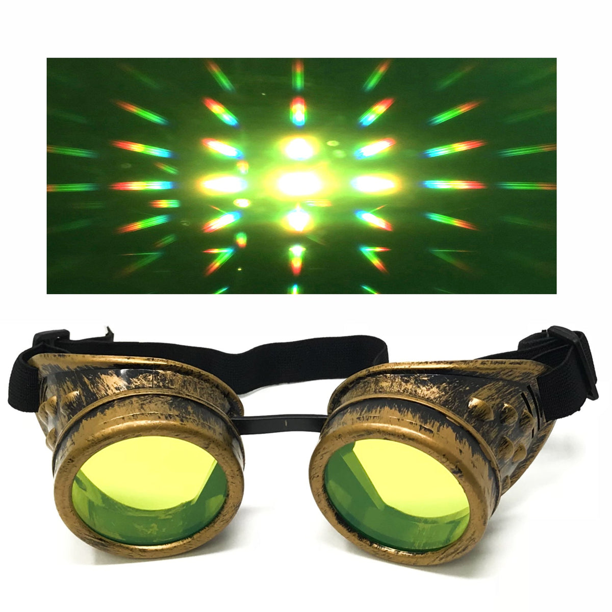 UV Diffraction Steampunk Goggles
