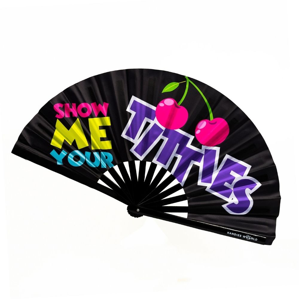 Show Me Your Titties Hand Fan