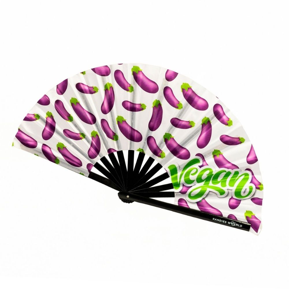 Vegan Eggplant Hand Fan