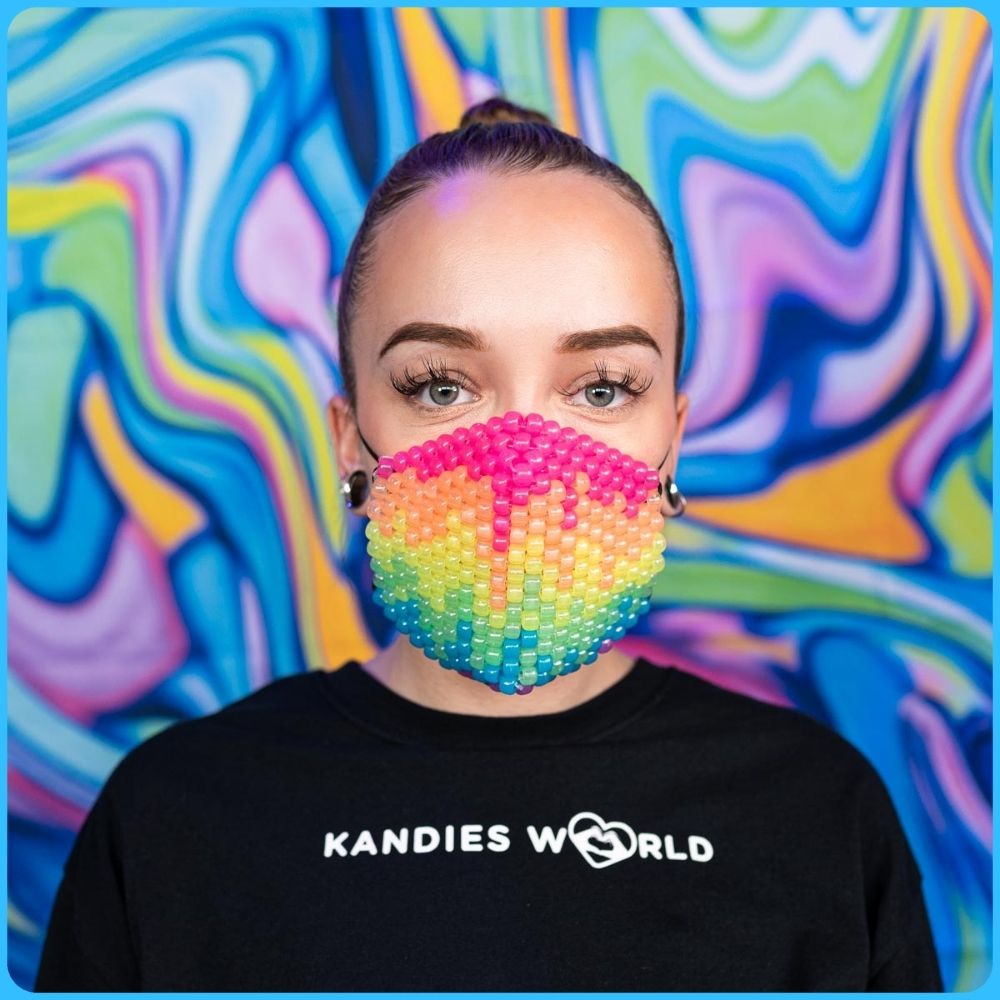 Paint Drip Glow Kandi Mask (Round)