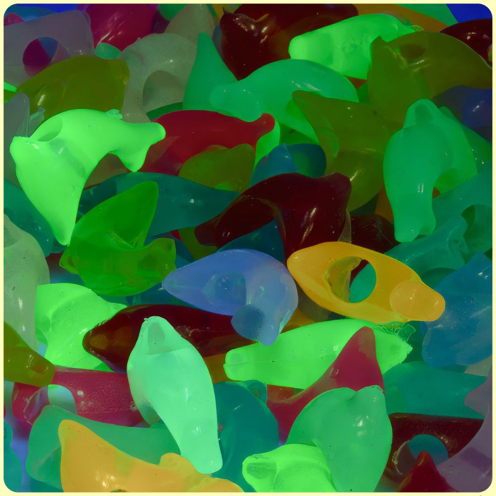 Neon Fluorescent UV Dolphin Beads (75 Pack)