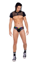 Men's Fishnet Cropped Hoodie