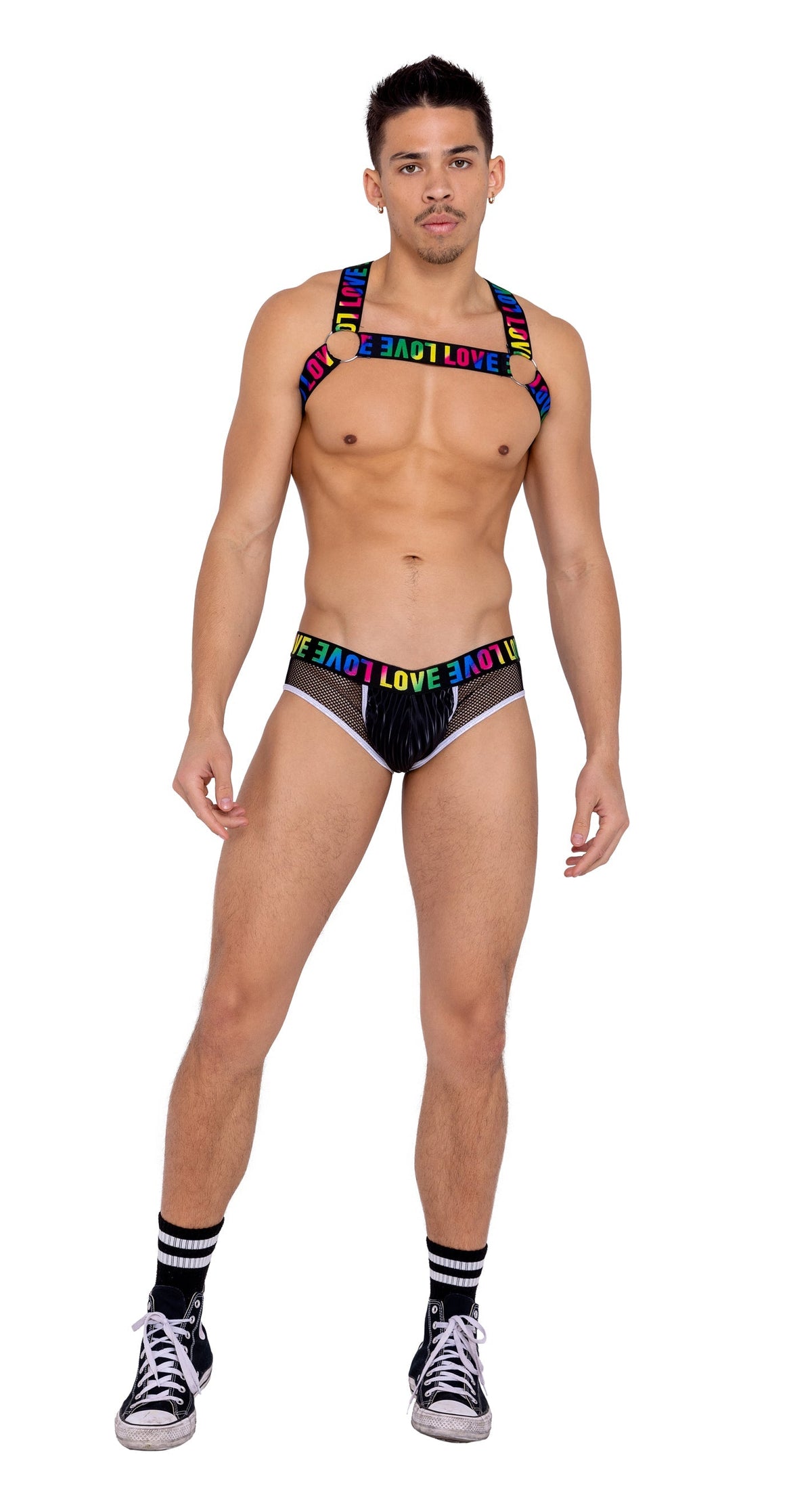 Men's Briefs with Fishnet Panel