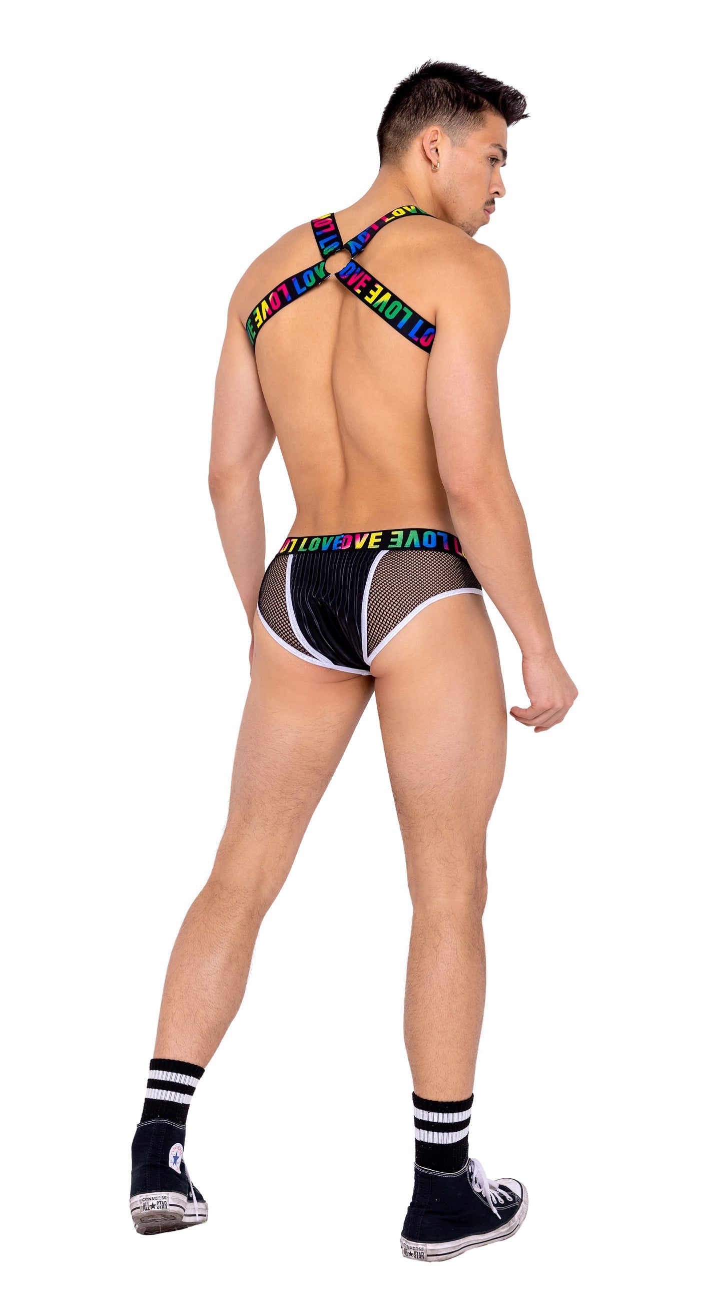 Men's Briefs with Fishnet Panel
