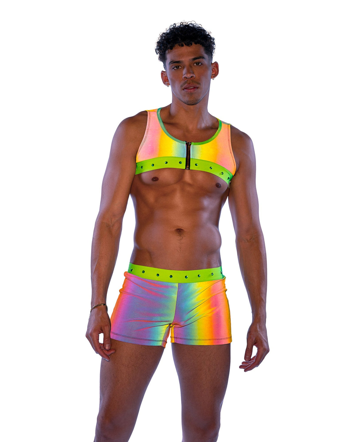 Shine Bright Reflective Shorts - Lime Multi