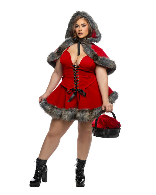 Red 3pc Enchanted Forest Red in faux fur for rave looks