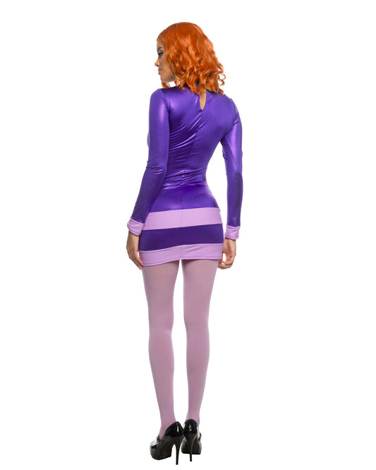 Purple/Green 2pc Mystery Diva in spandex for rave looks