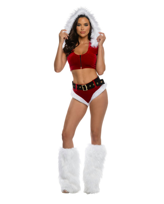 Red/Black 3pc Holiday Vixen in faux fur for rave looks