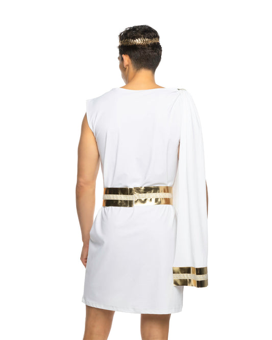 White/Gold 2pc Gilded Greek God for rave looks
