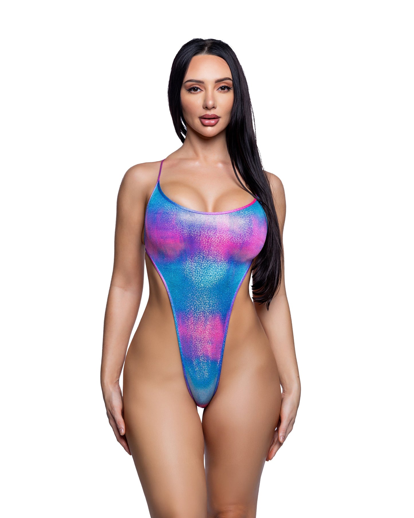 Shimmer String-Back High Cut 1PC Bodysuit