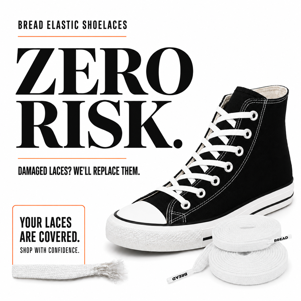Cloud White Elastic Shoelaces