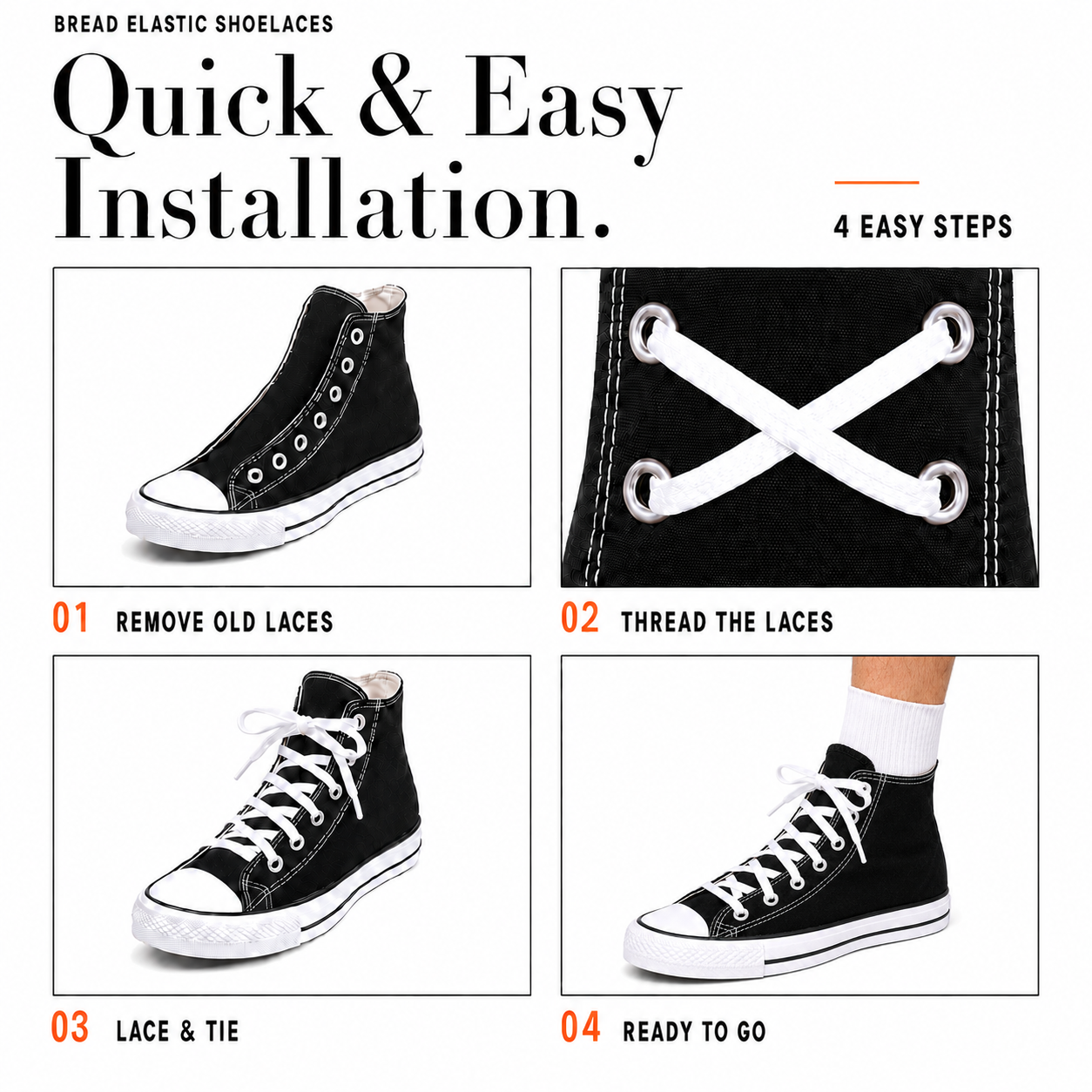 Cloud White Elastic Shoelaces