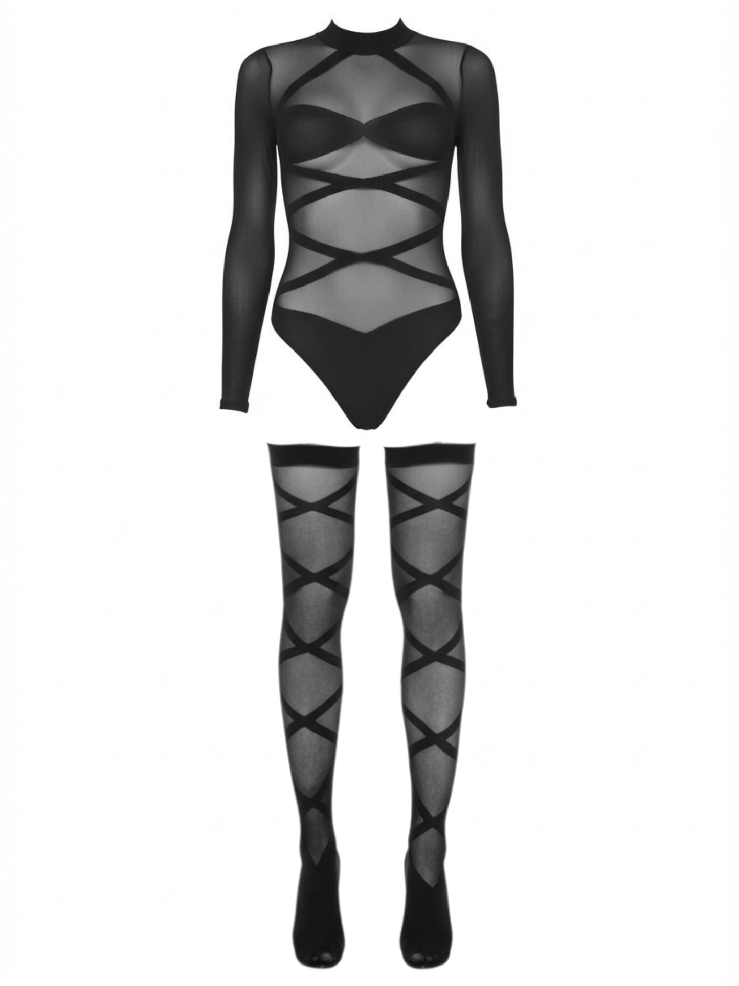 Truth Or Dare Bodysuit And Thigh Highs Set