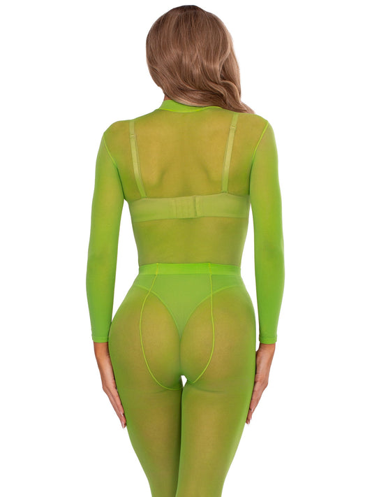 Snap Crotch Sheer Bodysuit Set