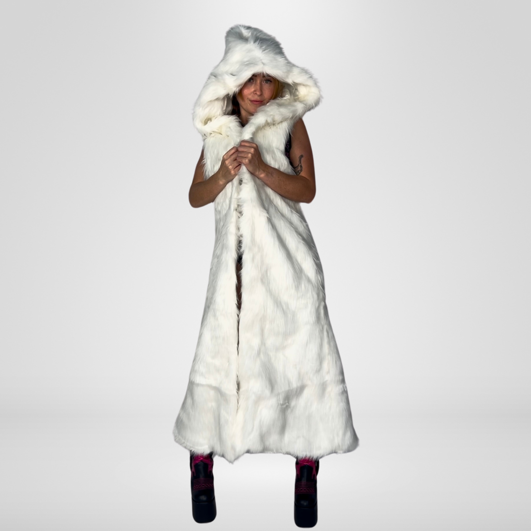 Long LED Light-Up Faux Fur Coat