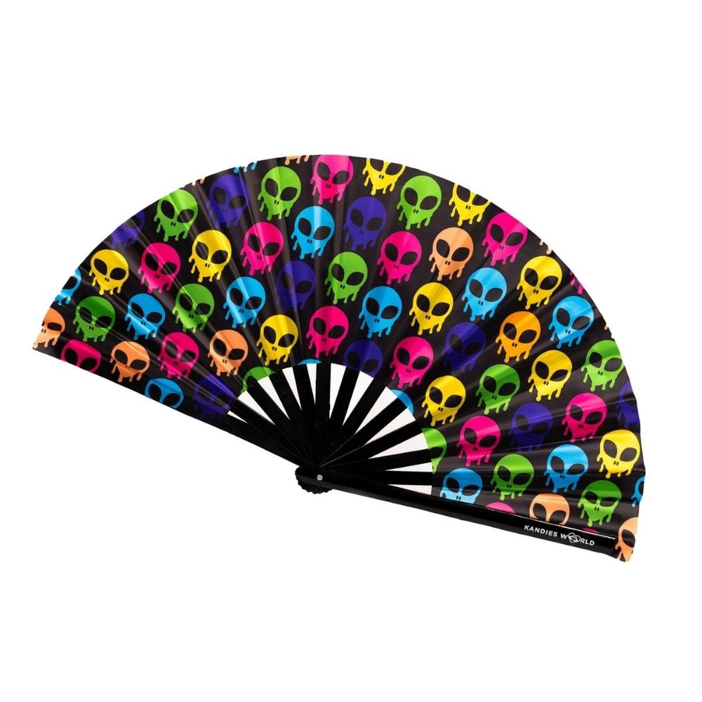 Drippy Aliens Hand Fan