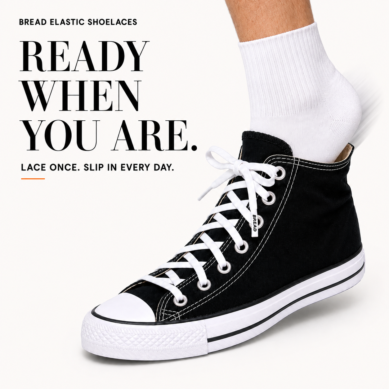Neon Orange Elastic Shoelaces