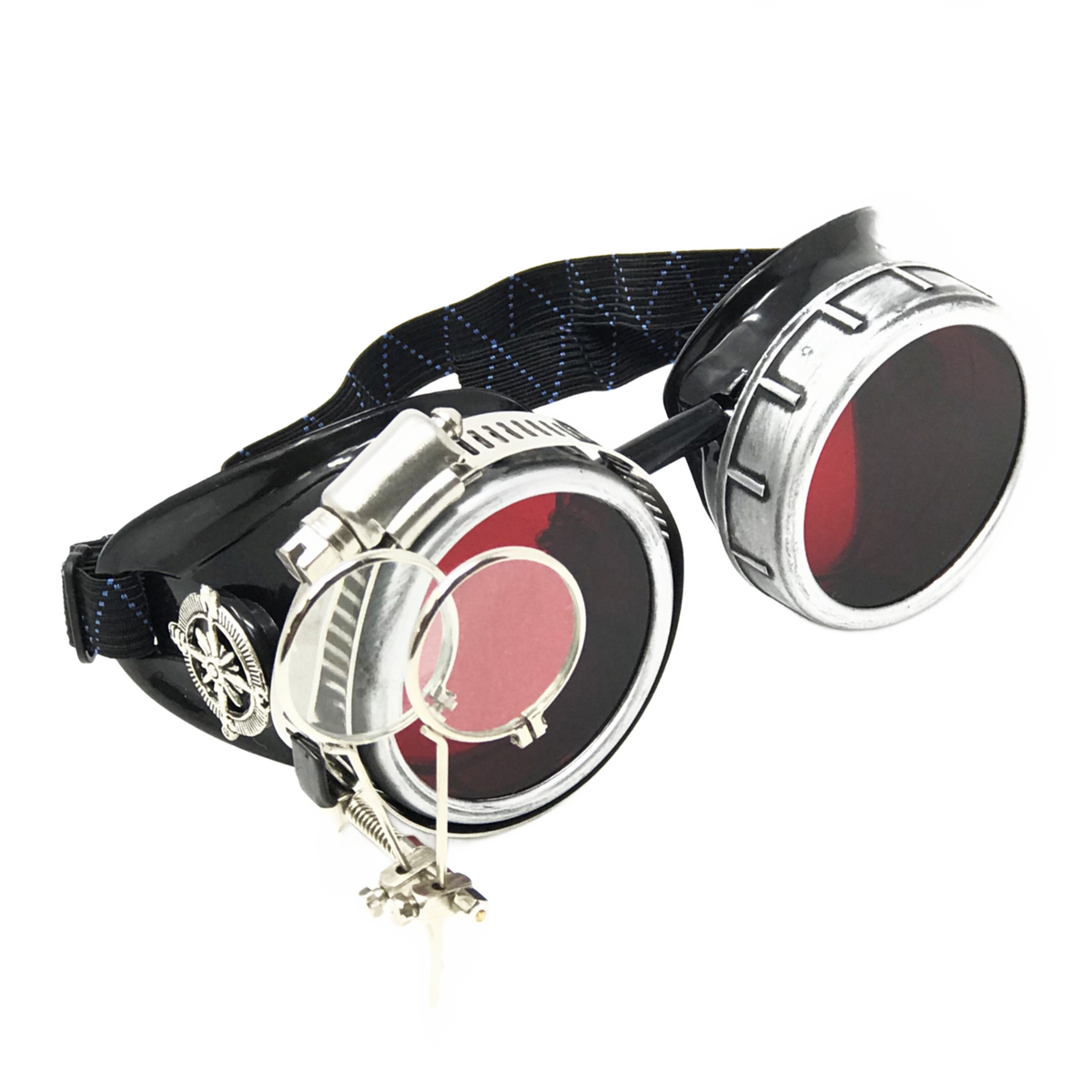Silver Steampunk Magnifying Loupe Goggles