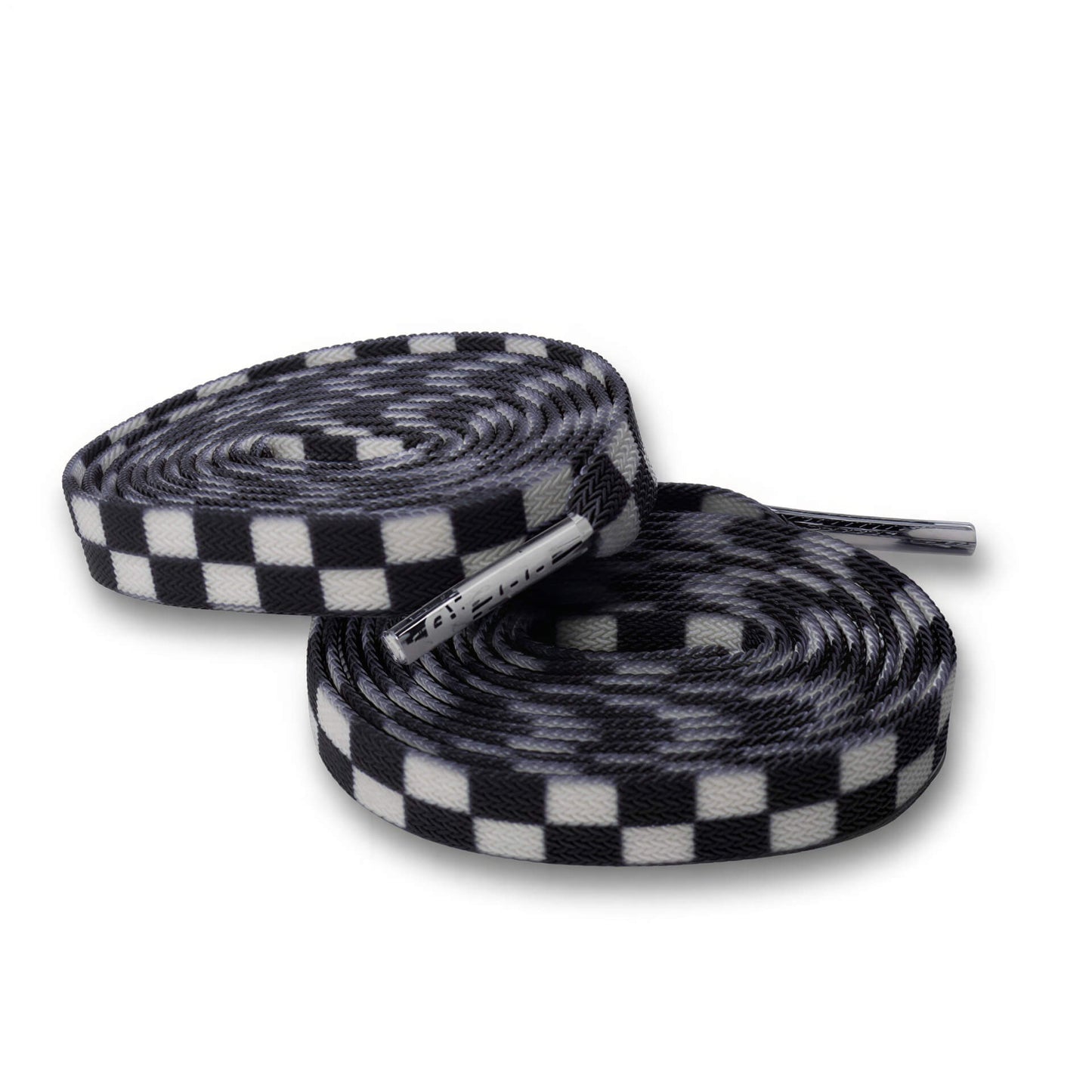 White Checkered Elastic Shoelaces